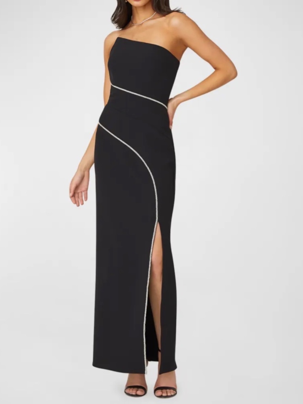 Shoshanna Women’s Eva Jet midnight crepe gown/size 12